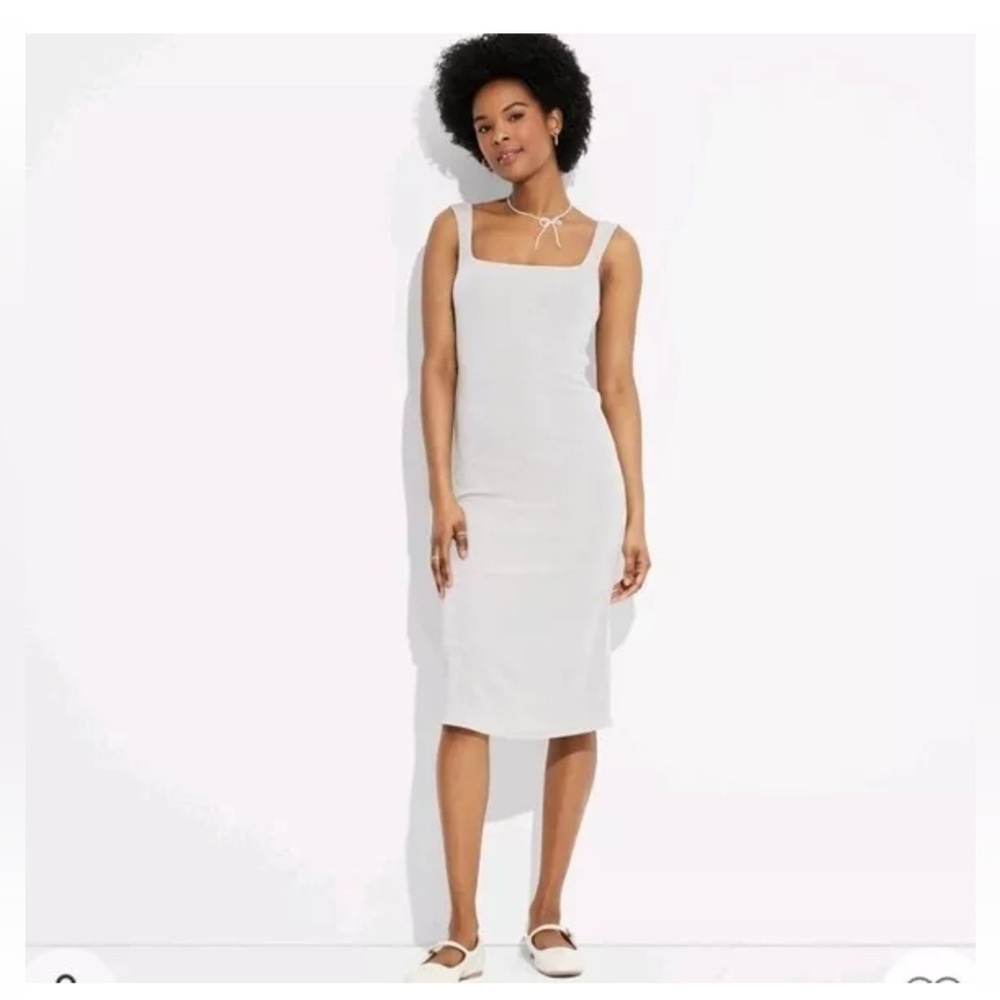 Wild Fable Women's Sizes Square Neck Tank Midi Dress Gray Silver choose size - Picture 2 of 15